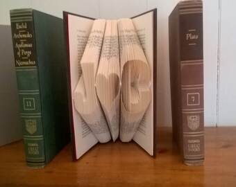 Custom Name / Word Folded Book Art Sculpture Unique 1st anniversary gift paper gift Birthday gift boyfriend girlfriend husband wife gift