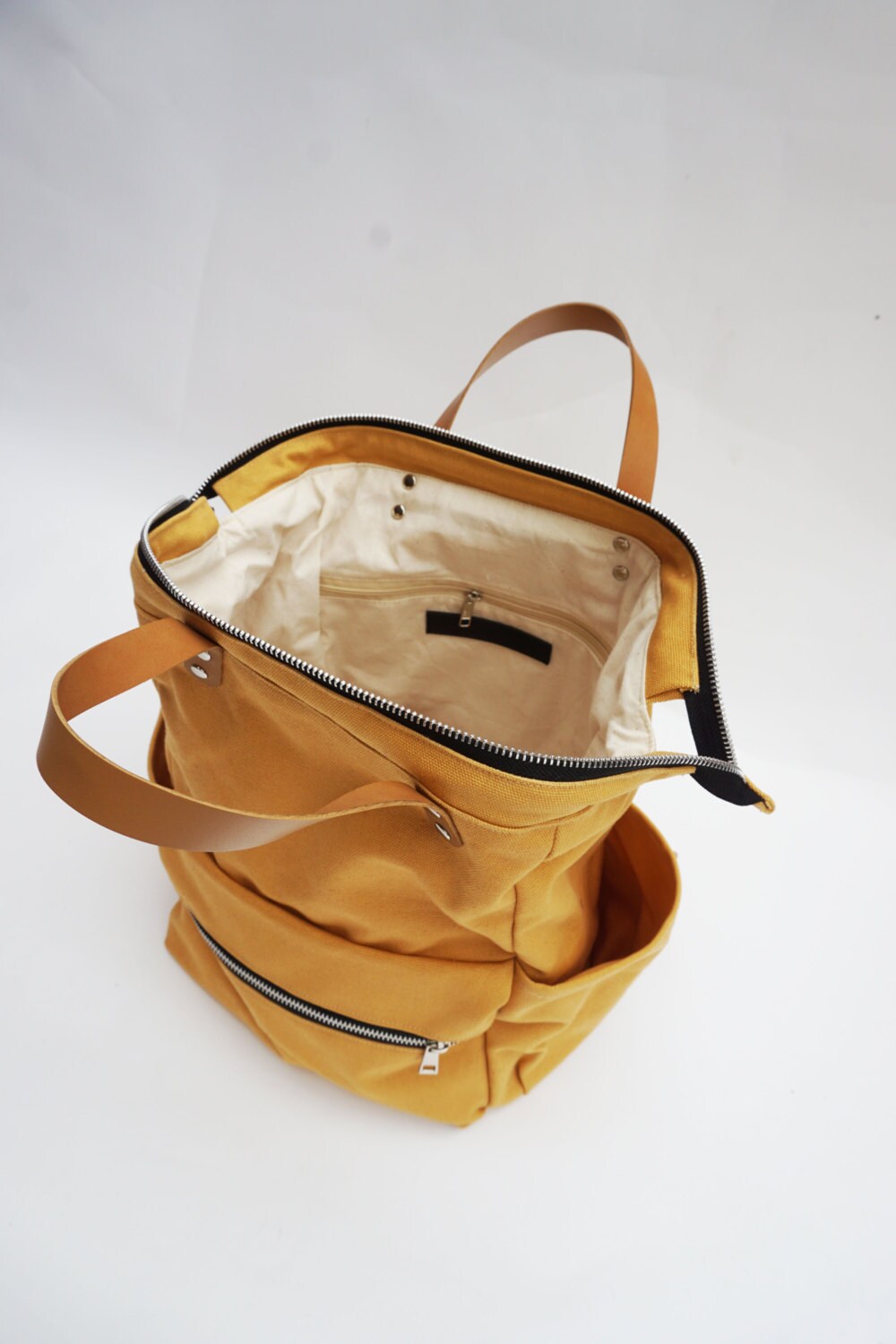SALE 15 Canvas yellow mustard diaper Backpack handbag