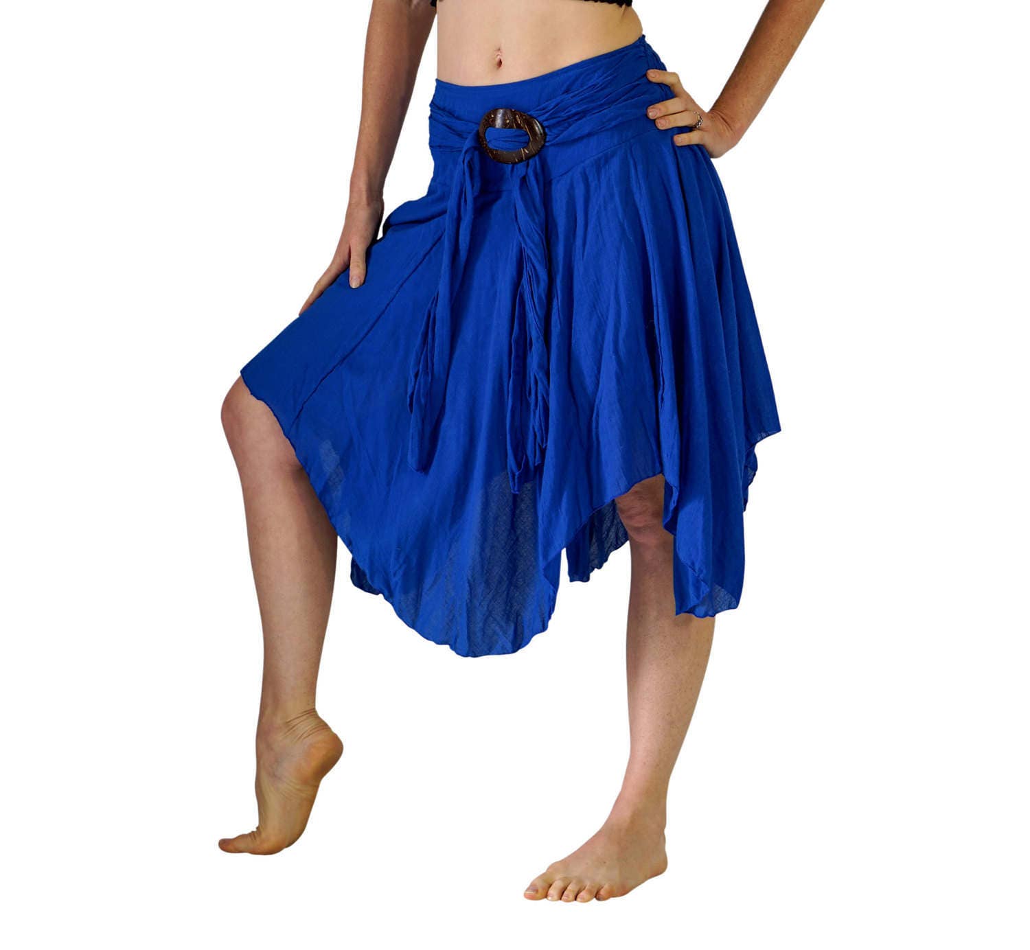 COCONUT SKIRT SHORT Vivid Blue Pirate Costume Gypsy Fairy