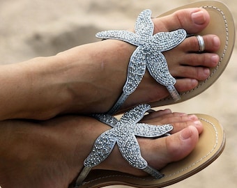 Aspiga Starfish Silver Leather Sandals