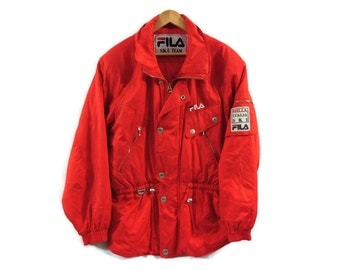 Vintage 90s FILA Ski Jacket - Womens - Large - Fila Italia - Biella Italia Ski - Snowboarding Jacket - Retro Clothing - Vintage - Red Winter