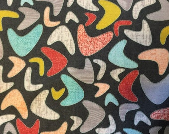 Ninja Cookies Boomerangs on Charcoal by Jenn Ski for Moda Fabrics
