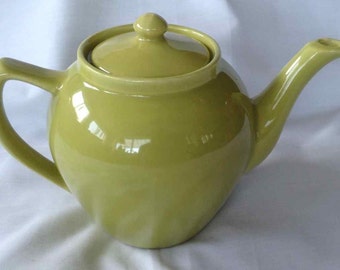 Vintage Bauer Monterey Moderne Chartreuse Teapot - Made in USA - 1950's