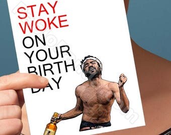 Friend Birthday Card | Donald Glover | Community Childish Gambino Card For Her Birthday Cards For Card For Men Boyfriend Card Boyfriend Gift