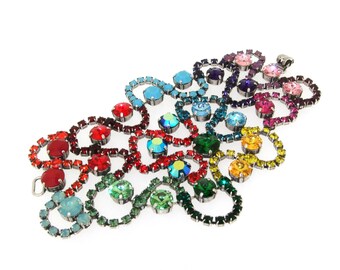 Multi-Coloured Swarovski Rainbow Crystal Bracelet by Frangos