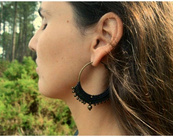 Macrame earrings Tribal earrings Tribal jewelry