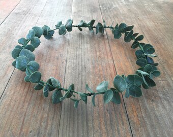 DDazzling Grüne Blattkrone – Eukalyptus Halo Für Boho-Hochzeit, Woodland-Fotos