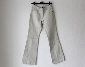 white leather pants womens