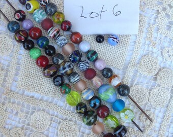 Sale! 50 plus assorted beads (lot 6) | hand made glass beads | lampwork beads | jewelry beads | beads for jewelry |