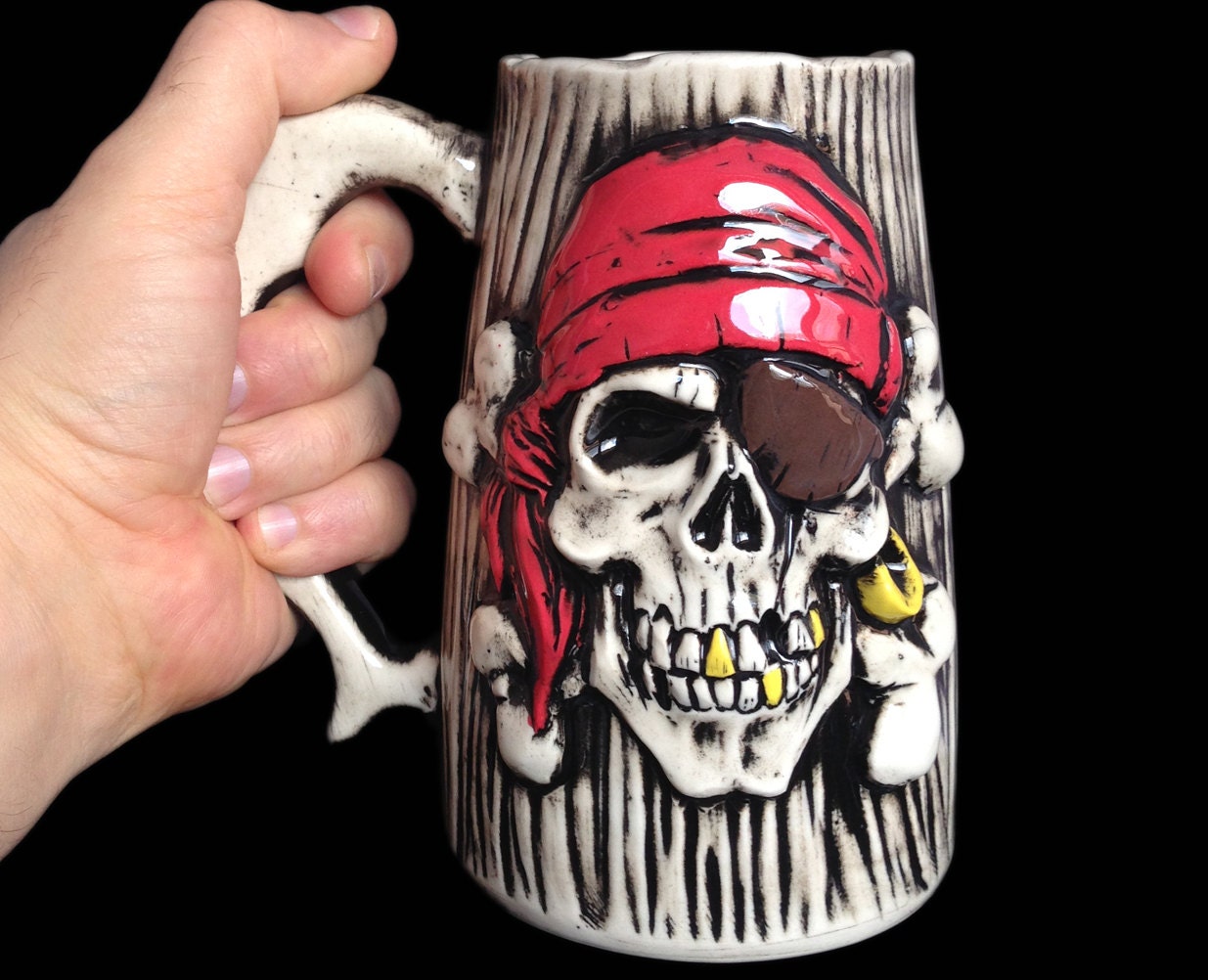 Pirate Skull Beer Stein Pirate Beer Mug Birthday gift for
