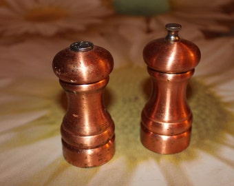 Vintage Copper Salt and Pepper Shakers