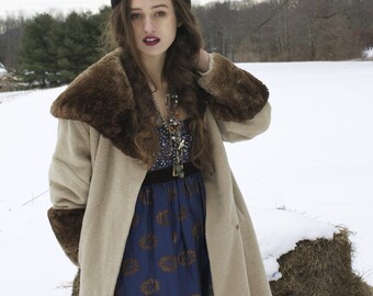 1950's Elaborate Faux Fur Coat. Amazing Details! Kraelers Gray shop.