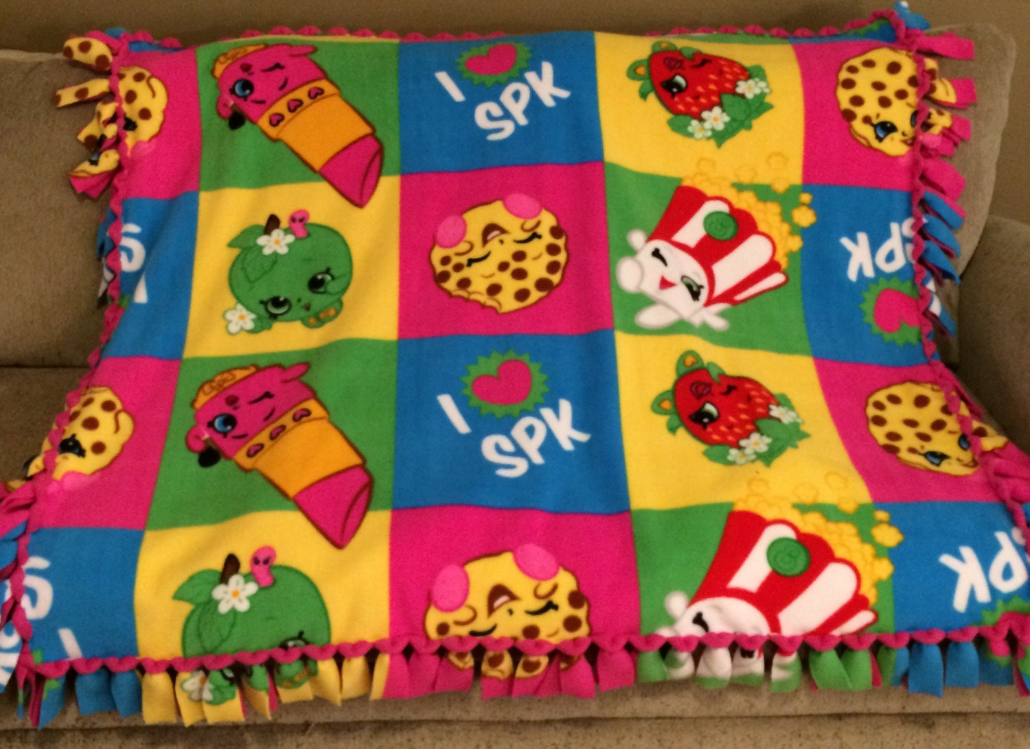 shopkins plush blanket