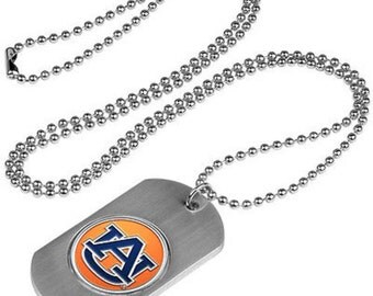 Auburn Tigers Stainless Steel Dog Tag Necklace