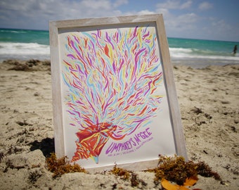 Umphrey's McGee Miami Beach Gig Poster Shell Psychedelic