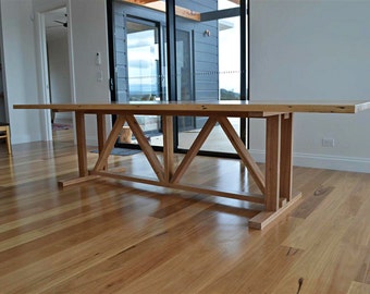 Recycled Timber Barn Farmhouse Dining Table / Made To Order In Any Size / Victorian Ash / Australian Made / very sturdy!