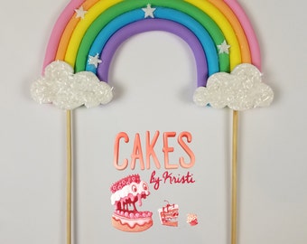Pastel Fondant Full Rainbow Cake Topper- 6" (MADE TO ORDER)