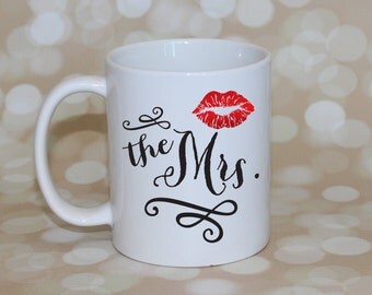 Mug, Coffee Mug, The Mrs, Ceramic Mug, Personalized Mug, Custom Mug, Gift for Wife, Valentine's Day Gift, New Mrs Gift, Bride Gift, Shower