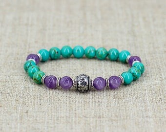 Amethyst bracelet Turquoise bracelet Sagittarius-jewelry Zodiac-bracelet Zodiac-jewelry Birthstone-bracelet-men-gift-for-mom-birthday-gift