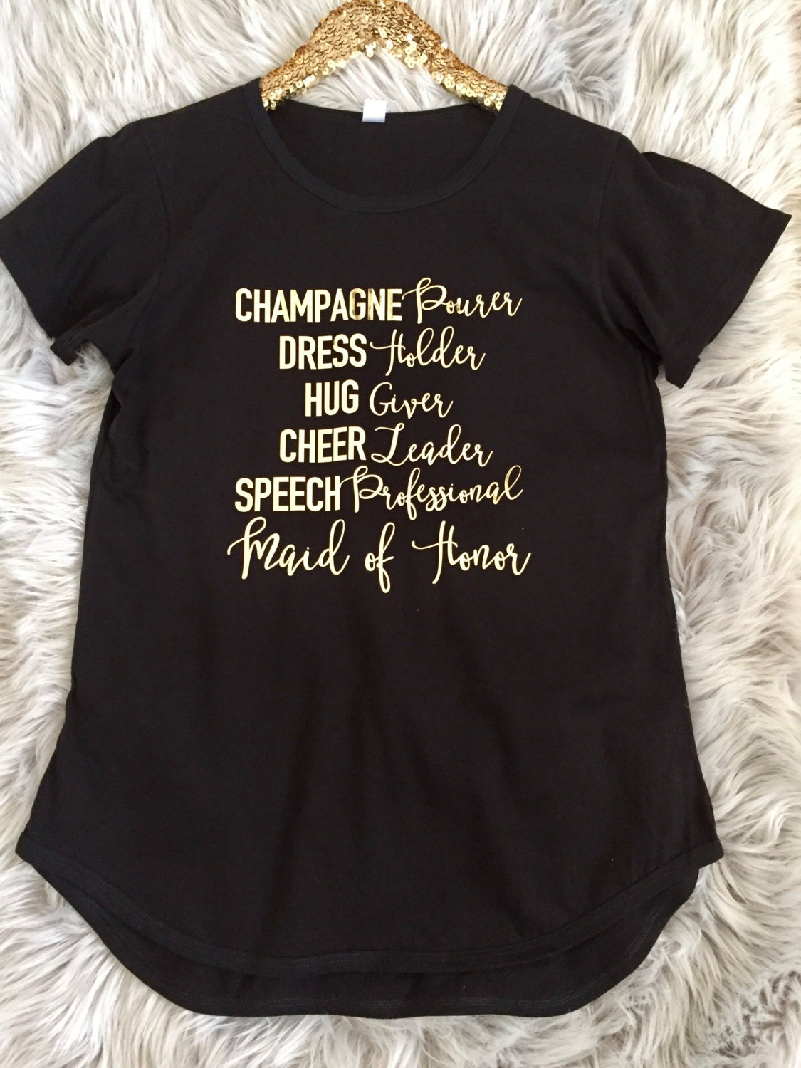 Champagne Campaign Tunic T-shirt with Gold Foil // Bride Shirt / Bachelorette / Gift for her / Birthday shirt / Wine Lover /Rose Merlot 3011
