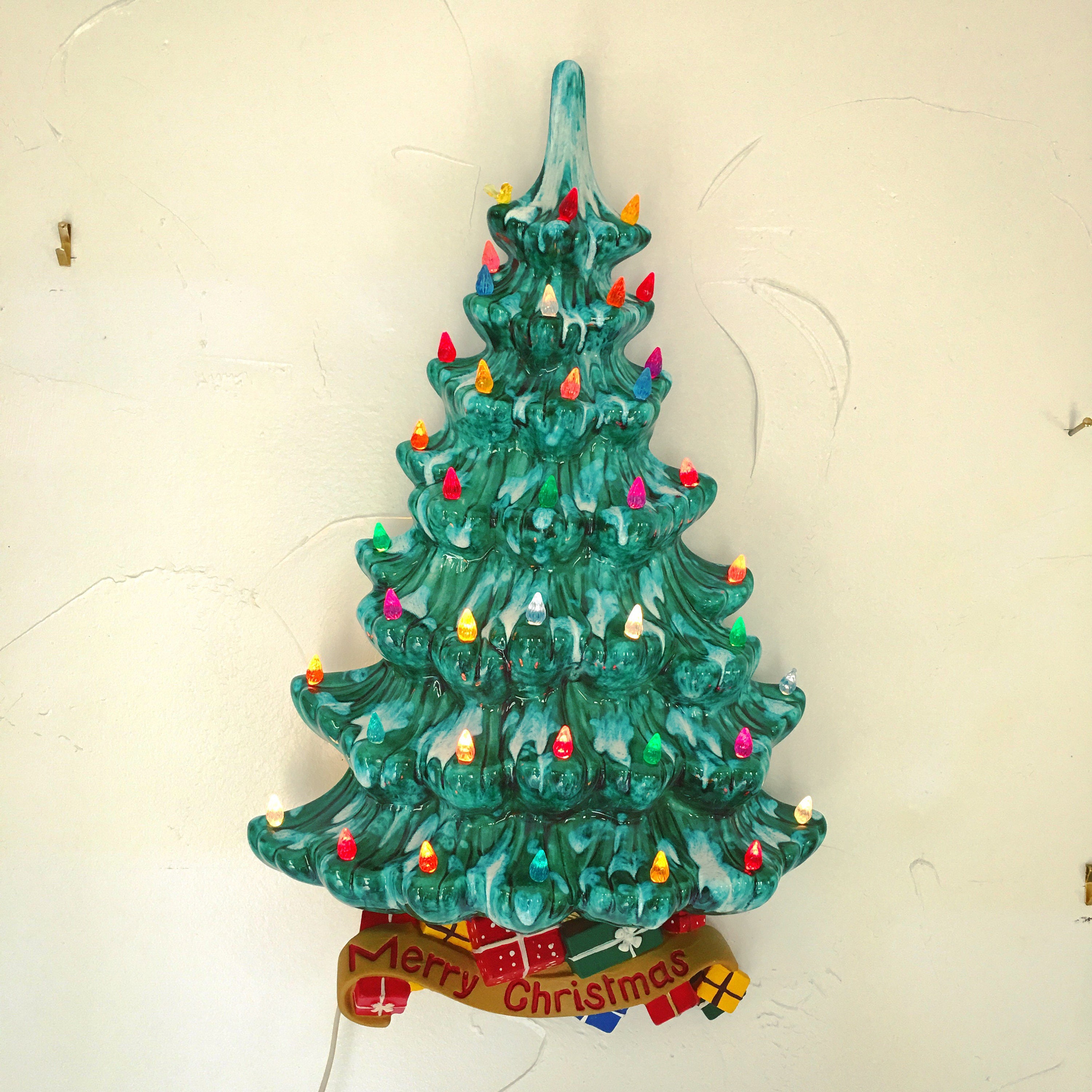 Vintage Ceramic Christmas Tree Large Wall Hanging Atlantic