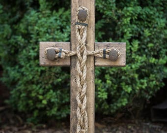 Wedding Braid Cross - Cord of Three Strands, God's Knot, Unity Knot, Unity Cord, Braid for Unity Ceremony, Wood Wedding Sign