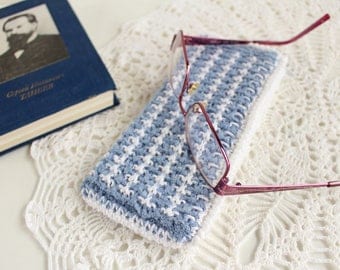 Glasses pouch Eco gift for sister Gift for women Gift Blue white gift sea Nautical gift Eyeglasses case Glasses case zip Spectacles case