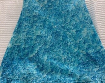 Lovely child's sundress in blue Marimeiko print
