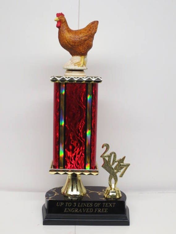 Chicken Wings BBQ Cook Off Trophy Award Hand Painted Chicken