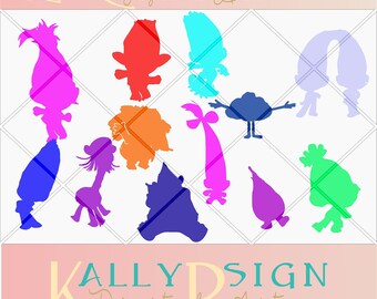 trolls svg, disney svg,, trolls dxf, trolls birthday, trolls birthday svg, trolls silhouette, silouhette art, trolls svg files