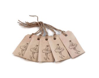 Gift Tags, Ballerina, Favor Tags, Tea Stained, Grungy Tags, Party Favors, Organization Tags, Primitive Tags, Merchandise Tags, Hang Tags