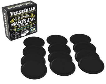 Erasable Chalkboard Mason Jar Lids by VersaChalk - Pack of 12