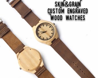Groomsman Watches, Men Wooden Watch, Wooden Watch For Men, Wooden Watch Leather, Graduation Watch, Mens Watch Engraved, Mens Wood Gift Watch