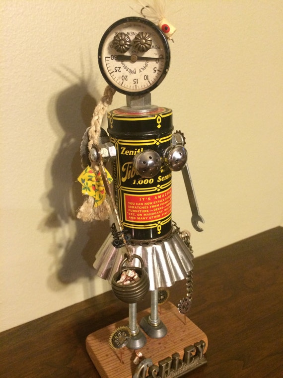 Items similar to Ashley: Homemade Junk Robot made out of ...