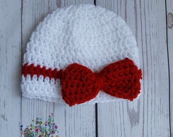 Baby beanie with bow | Etsy