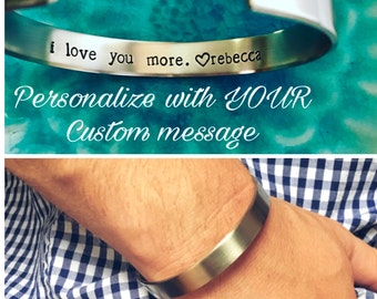 Personalized Mens Bracelet Long Distance Boyfriend Gift Long Distance Relationship First Father Day Gift Groomsmen Gift Mens Birthday Gift