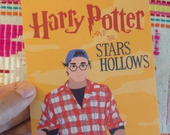 Harry Potter Gilmore Girls Stars Hollow Deathly Hallows Luke blank note card postcard art print