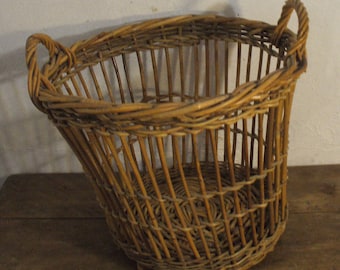 Wicker and rattan basket