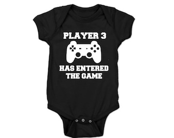 Player 3 Has Entered the Game, Player 3 Onesie, Pregnancy Reveal Onesie, Dad Pregnancy Announcement, Fathers Day Baby Announcement Onesie