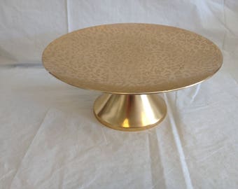 Kensington Moire Gold Metal Cake Stand 1950s
