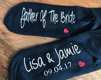 Personalised Wedding Socks, Father Of The Bride Socks, Wedding Favours, Printed Socks, Wedding Gift, Father Of The Bride Gift, Groom Socks