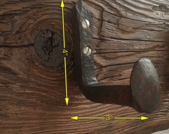 Salvaged Railroad Spike Wall Hook - Reclaimed iron coat hooks made from old railroad spikes