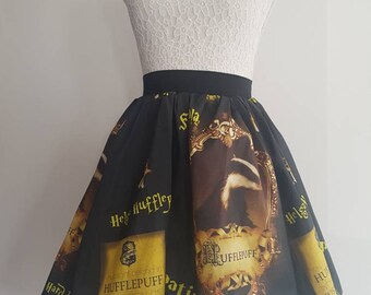 Adult Harry Potter Inspired Hufflepuff Full Skater Skirt