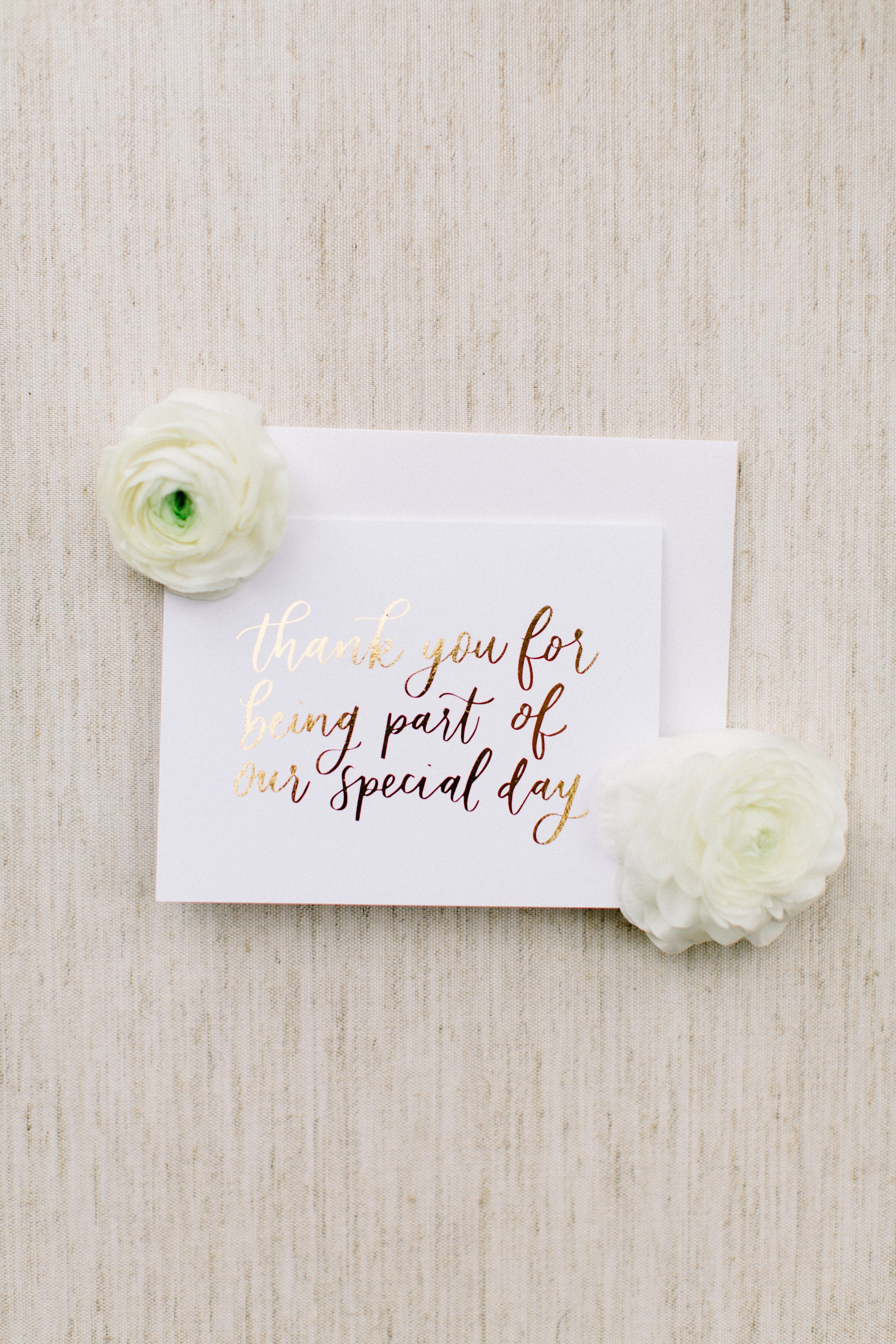 Thank You For Being Part Of Our Special Day Calligraphy Foil