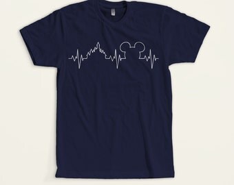 Disney castle micky mouse heart beat Disney T shirt Women Men Children T shirt
