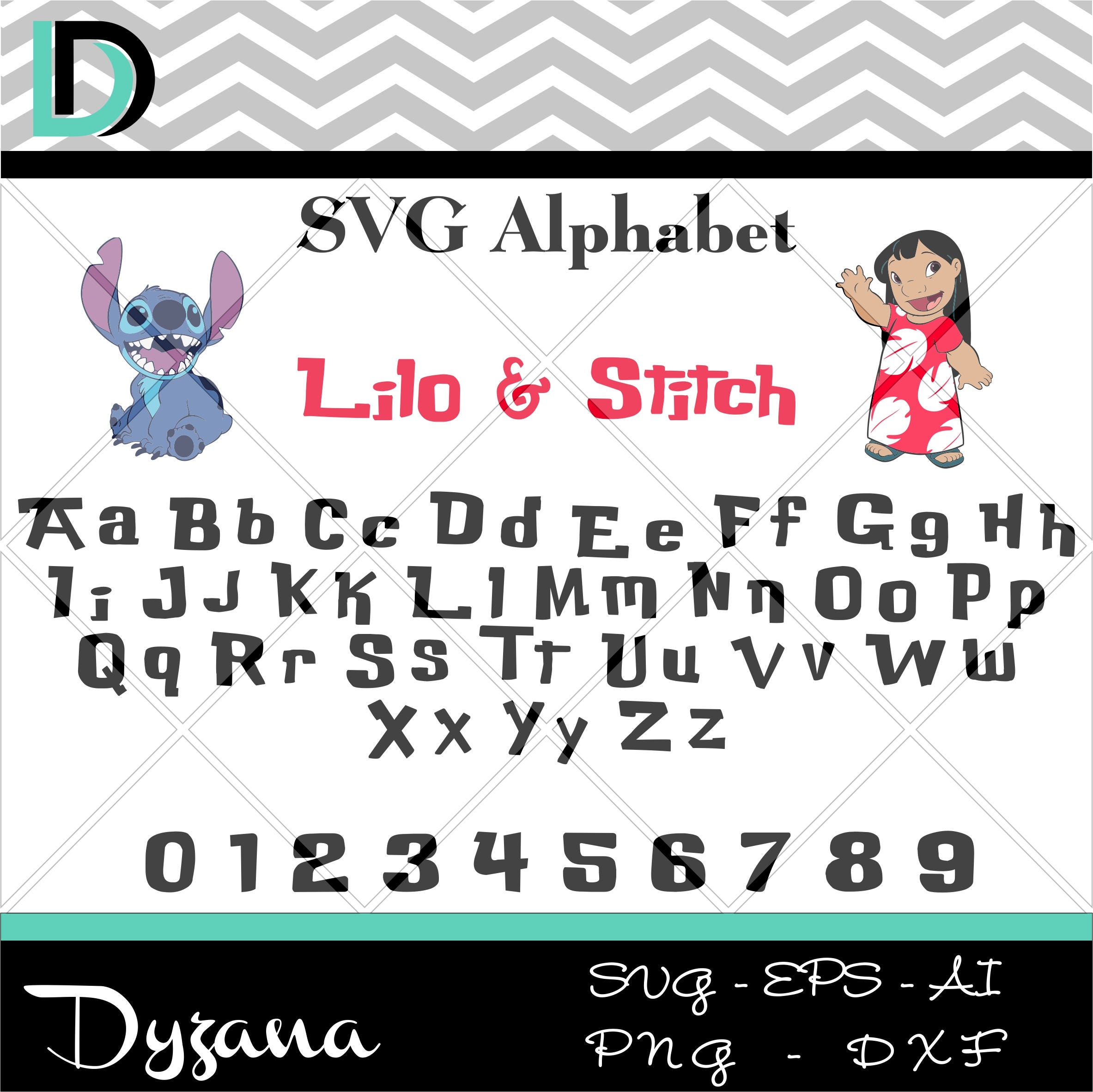 Lilo Stitch Font Svg Cricut Clipart File Digital Alphabet Font Svg For ...