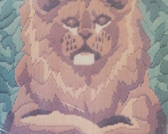 Quick Stitch Bernat Needlepoint Kit Simba Lion 14" x 18" Long Stitch