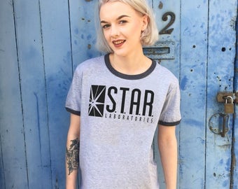 Star Labs, The Flash | Grey Ringer Tee
