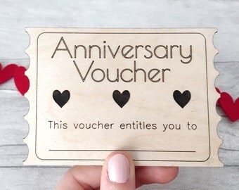 Anniversary Voucher - Anniversary Coupon - Anniversary Gift - 1st Anniversary - 5th Anniversary - Anniversary Card - Anniversary Gift