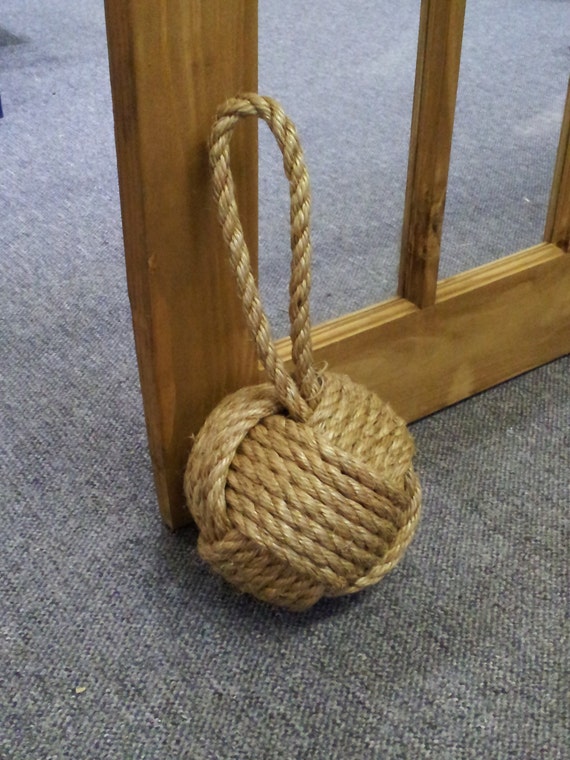 Nautical Monkey Fist Door Stop Manila Rope